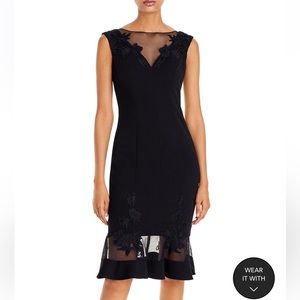 Aidan Maddox Scuba Crepe Illusion Dress